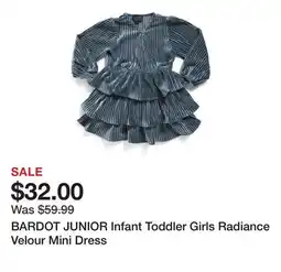 Marshalls BARDOT JUNIOR Infant Toddler Girls Radiance Velour Mini Dress offer