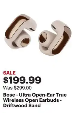 Best Buy Bose - Ultra Open-Ear True Wireless Open Earbuds - Driftwood Sand offer