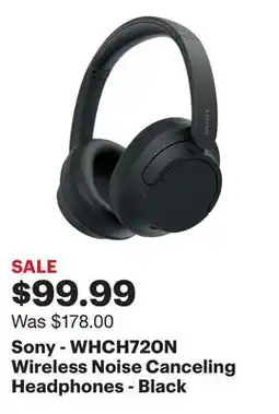 Best Buy Sony - WHCH720N Wireless Noise Canceling Headphones - Black offer