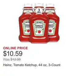Costco Heinz, Tomato Ketchup, 44 oz, 3-Count offer
