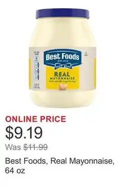 Costco Best Foods, Real Mayonnaise, 64 oz offer