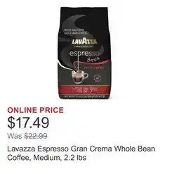 Costco Lavazza Espresso Gran Crema Whole Bean Coffee, Medium, 2.2 lbs offer