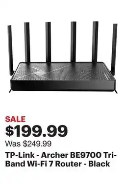 Best Buy TP-Link - Archer BE9700 Tri-Band Wi-Fi 7 Router - Black offer