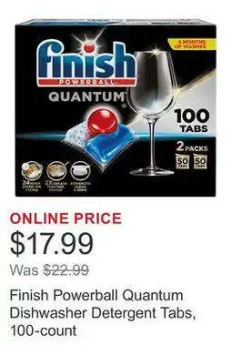 Costco Finish Powerball Quantum Dishwasher Detergent Tabs, 100-count offer