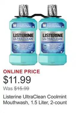 Costco Listerine UltraClean Coolmint Mouthwash, 1.5 Liter, 2-count offer