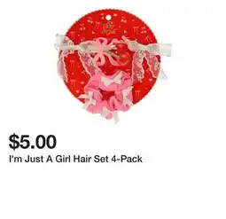 Five Below I'm Just A Girl Hair Set 4-Pack offer
