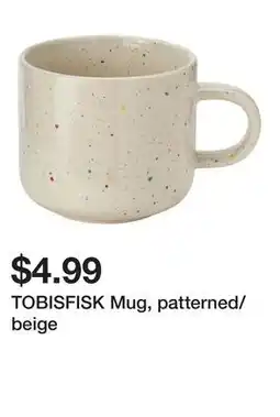 Ikea TOBISFISK Mug, patterned/beige offer