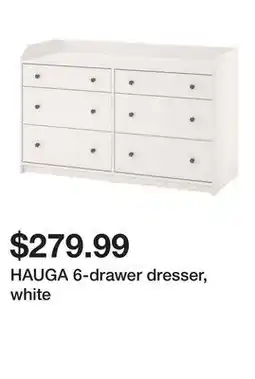 Ikea HAUGA 6-drawer dresser, white offer