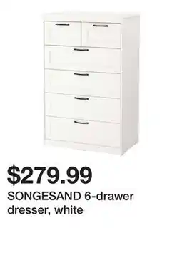 Ikea SONGESAND 6-drawer dresser, white offer