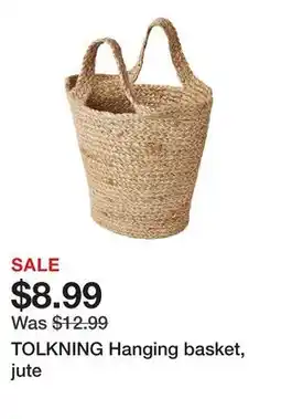 Ikea TOLKNING Hanging basket, jute offer