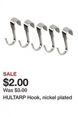 Ikea HULTARP Hook, nickel plated offer