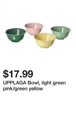Ikea UPPLAGA Bowl, light green pink/green yellow offer