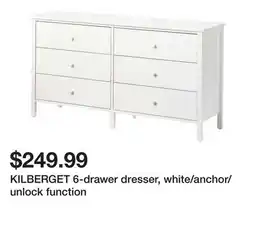 Ikea KILBERGET 6-drawer dresser, white/anchor/unlock function offer
