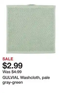 Ikea GULVIAL Washcloth, pale gray-green offer
