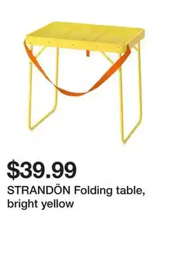 Ikea STRANDÖN Folding table, bright yellow offer