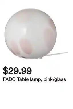 Ikea FADO Table lamp, pink/glass offer