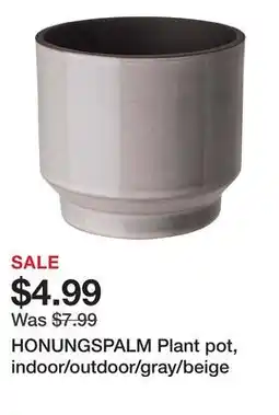 Ikea HONUNGSPALM Plant pot, indoor/outdoor/gray/beige offer