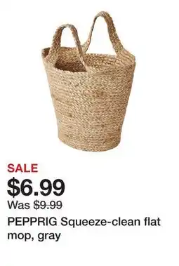 Ikea PEPPRIG Squeeze-clean flat mop, gray offer