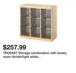 Ikea TROFAST Storage combination with boxes, room divider/light white stained pine dark gray offer