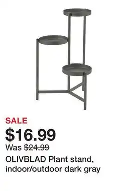 Ikea OLIVBLAD Plant stand, indoor/outdoor dark gray offer