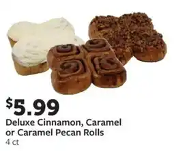 Fareway Deluxe Cinnamon, Caramel or Caramel Pecan Rolls offer