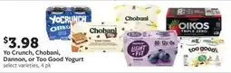 Fareway Yo Crunch, Chobani, Dannon, or Too Good Yogurt offer