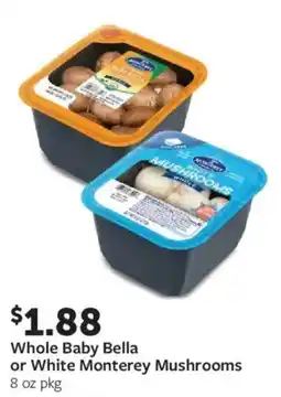 Fareway Whole Baby Bella or White Monterey Mushrooms offer