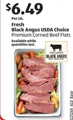 Aldi Fresh Black Angus USDA Choice Premium Corned Beef Flats offer