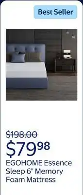 Walmart EGOHOME Essence Sleep Twin Mattress, 6 Memory Foam Mattress in a Box offer