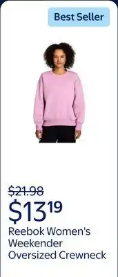 Walmart Reebok Women's and Women's Plus Weekender Oversized Crewneck offer