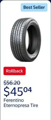 Walmart Ferentino Eternopresa 195/65R15 91H Tire offer