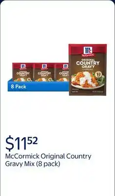 Walmart (8 pack) McCormick No Artificial Flavors Original Country Gravy Mix, 2.64 oz Packet offer