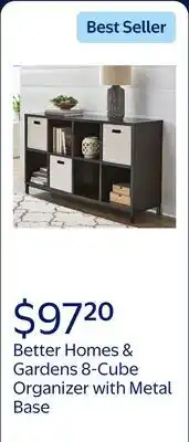 Walmart Better Homes & Gardens 8-Cube Organizer with Metal Base, Espresso offer