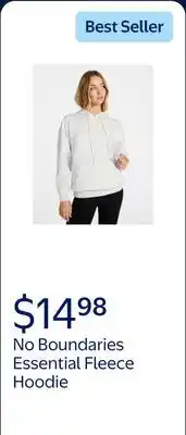 Walmart No Boundaries Essential Fleece Hoodie offer