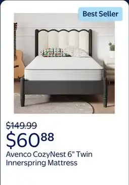 Walmart Avenco CozyNest 6 Twin Size Medium Supportive Innerspring Mattress offer