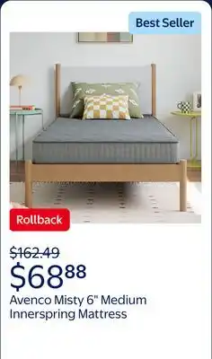 Walmart Avenco Misty 6 Medium Innerspring Mattress offer