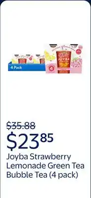 Walmart (4 pack) Joyba Strawberry Lemonade Green Tea Bubble Tea offer
