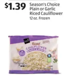 Aldi Season's Choice Plain or Garlic Riced Cauliflower offer