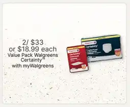 Walgreens Value Pack Walgreens Certainty offer