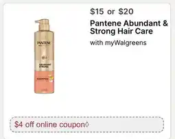 Walgreens Pantene Abundant & Strong Hair Care offer