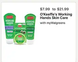 Walgreens O'Keeffe's Working Hands Skin Care offer