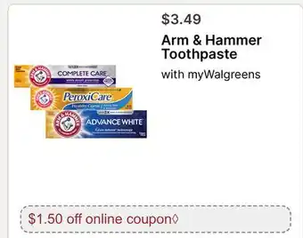 Walgreens Arm & Hammer Toothpaste offer