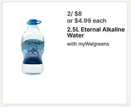 Walgreens 2.5L Eternal Alkaline Water offer