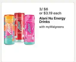 Walgreens Alani Nu Energy Drinks offer