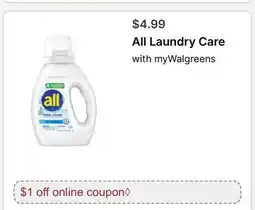 Walgreens All Laundry Care offer