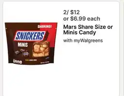 Walgreens Mars Share Size or Minis Candy offer