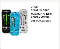 Walgreens Monster or NOS Energy Drinks offer