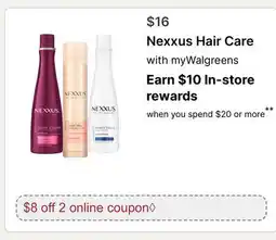 Walgreens Nexxus Hair Care offer