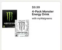 Walgreens 4-Pack Monster Energy Drink offer