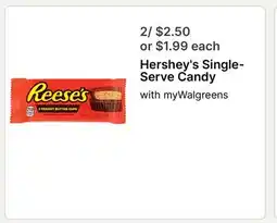 Walgreens Hershey's Single-Serve Candy offer